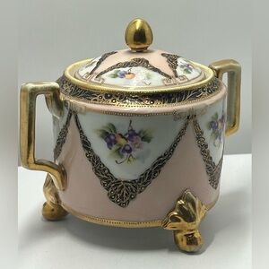 Antique Nippon Morimura Brothers Hand Painted Porcelain Footed Sugar Bowl